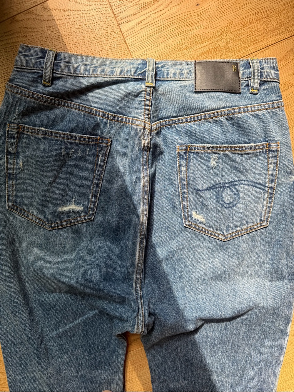 R13 Tailored Drop Denim Jean in Bain wash - 27 - Picture 10 of 17